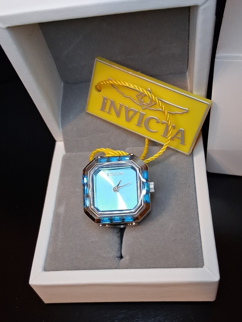 Invicta Angel Lady Ring Watch Model 49579 Blue Stainless Steel New With Box